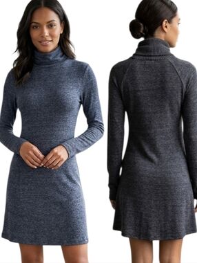 MICHAEL STARS "Jules" Charcoal Turtleneck Sweater Dress - Size S